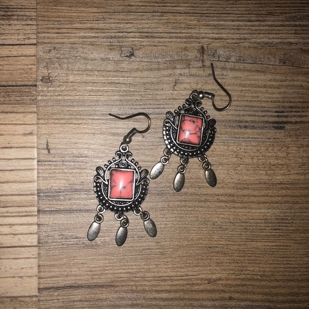 Dainty Antique Silver Drop Earrings